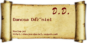 Dancsa Dániel névjegykártya